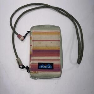 Kavu Go Time Minimalist Crossbody Wallet Striped Gorpcore Travel Outdoor Purse